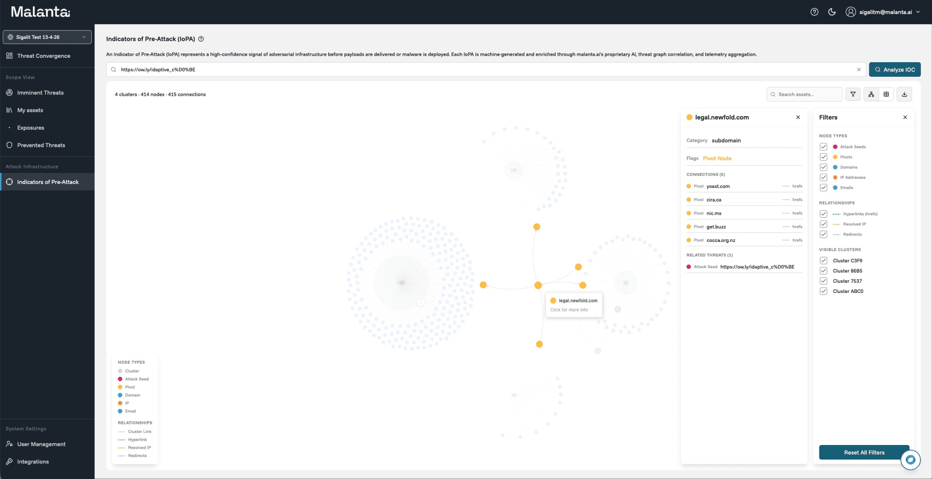 Investigation flow step 3: drill into a cluster