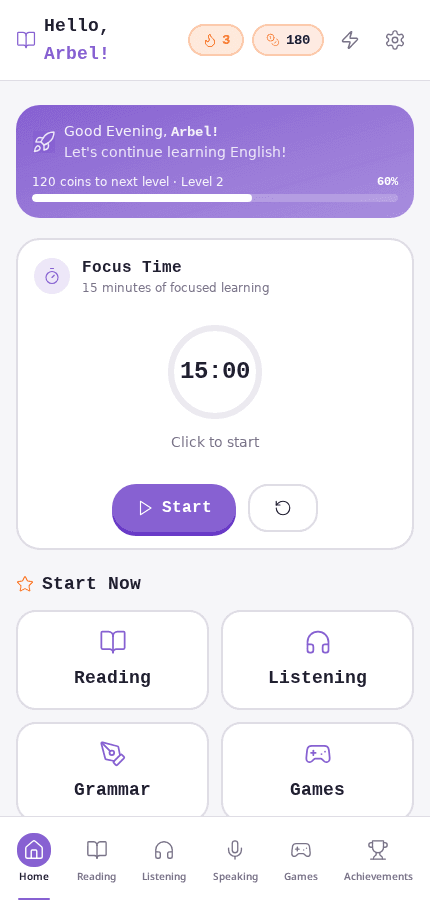 V3 home screen, calmer palette and coin economy