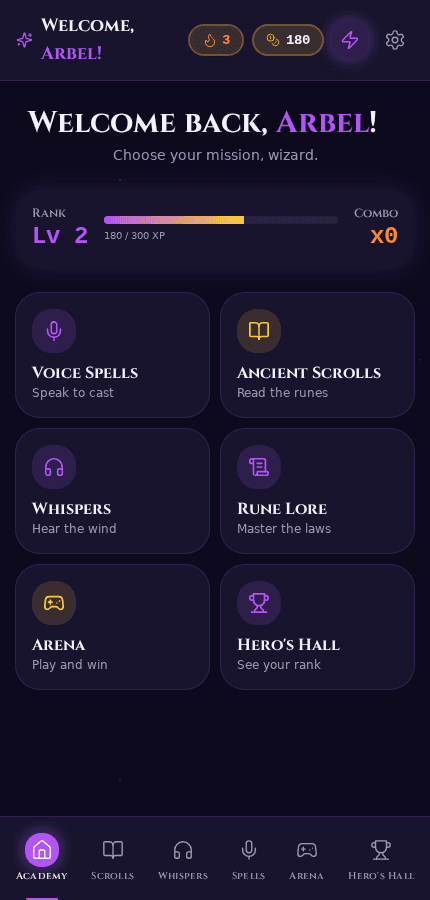 V4 quest-style home screen