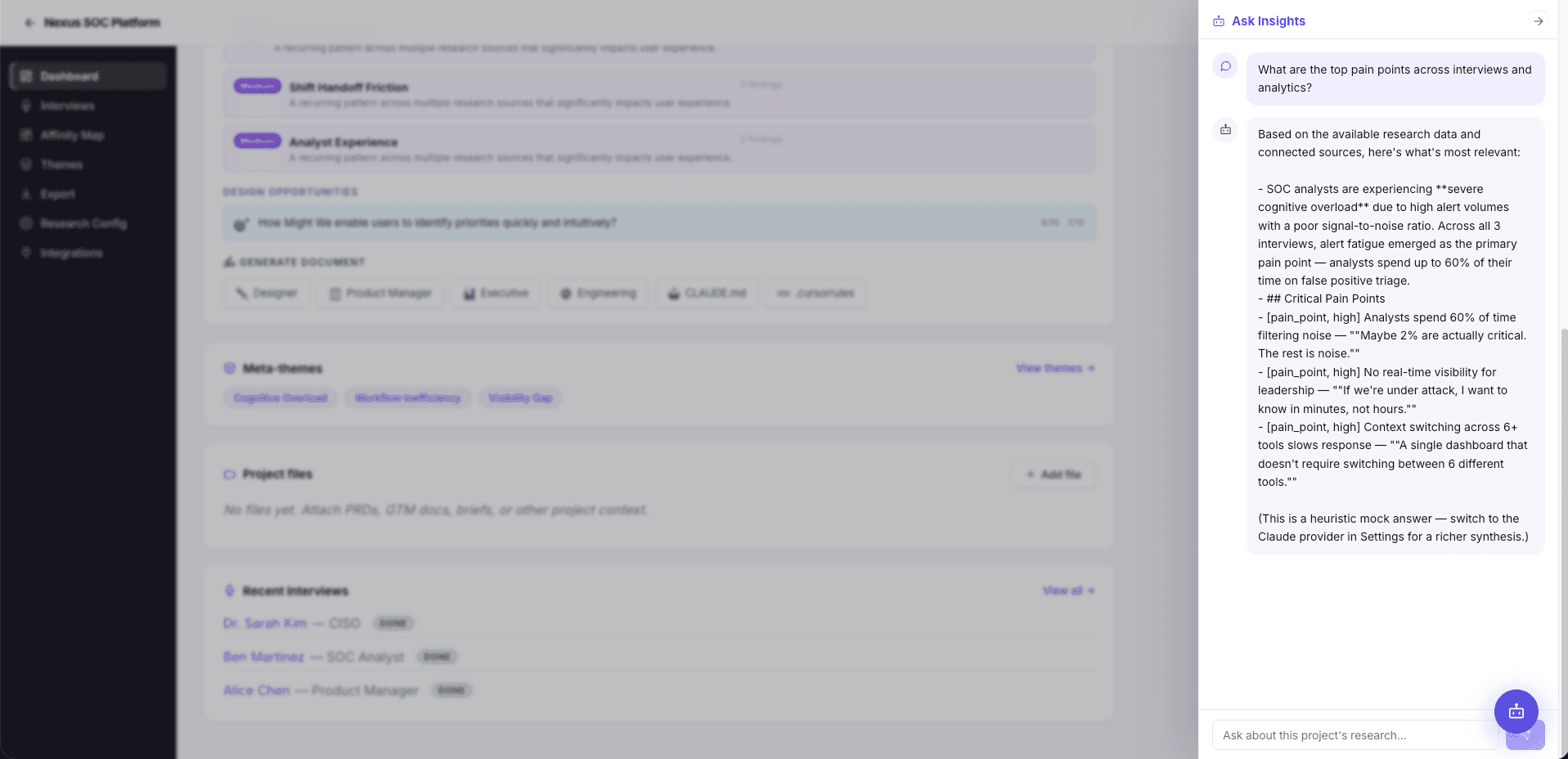 A grounded question layer, not a chatbot