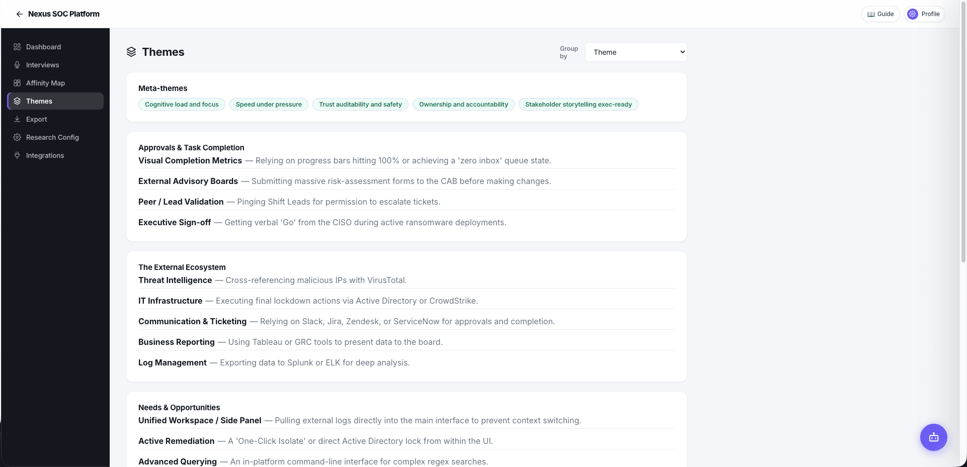 One taxonomy every insight codes against