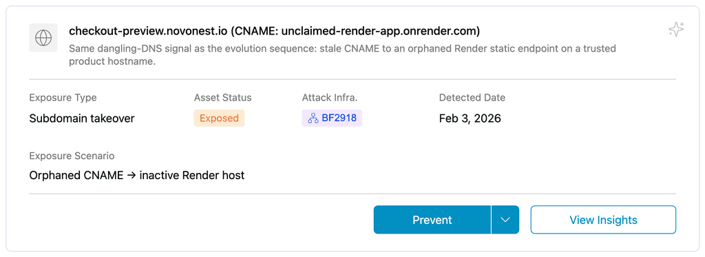 Threat card before the reorder: fields at equal weight